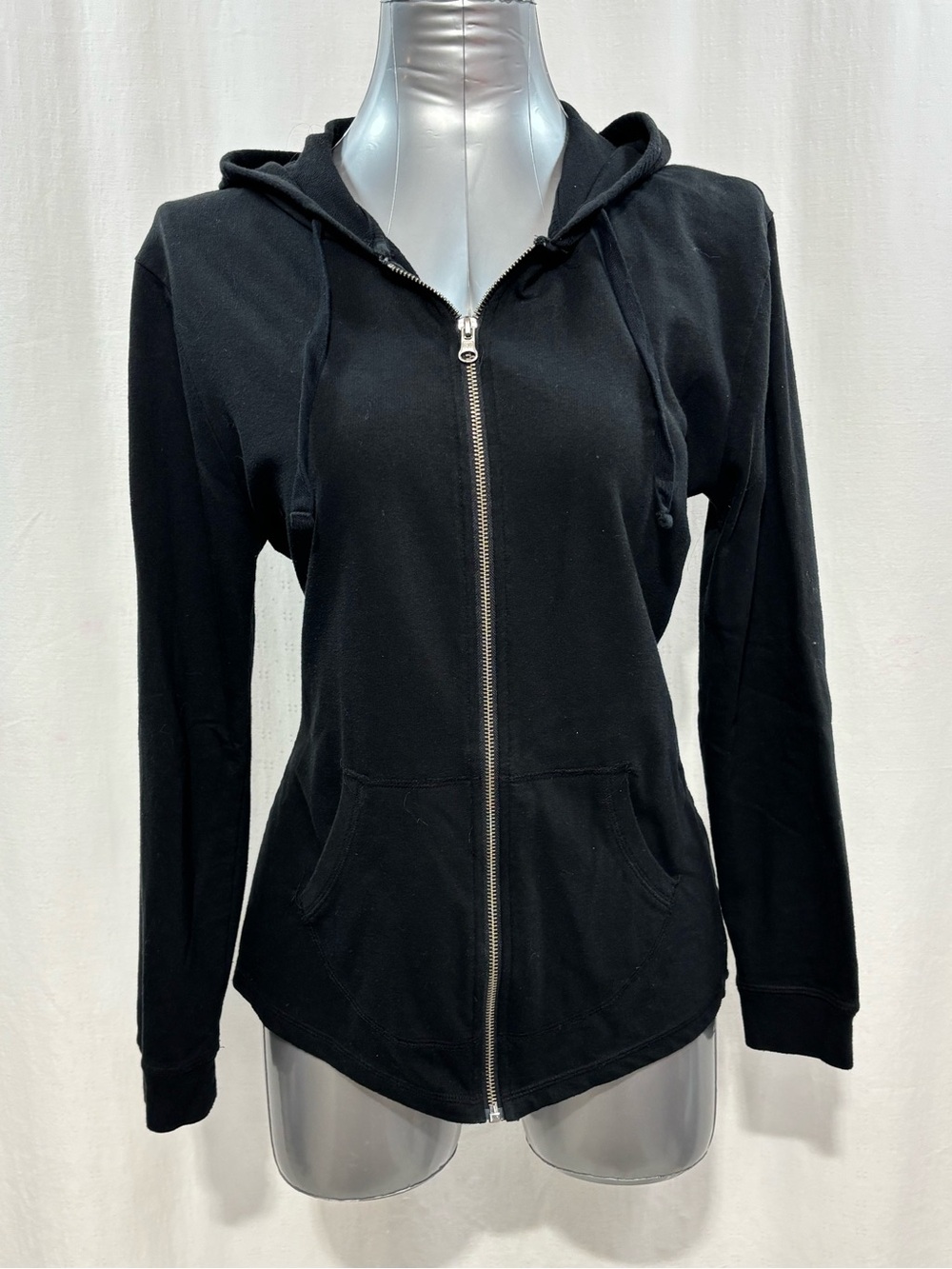 Hanes Black Zip-Up Lightweights Cotton Blend Hoodie Medium 515